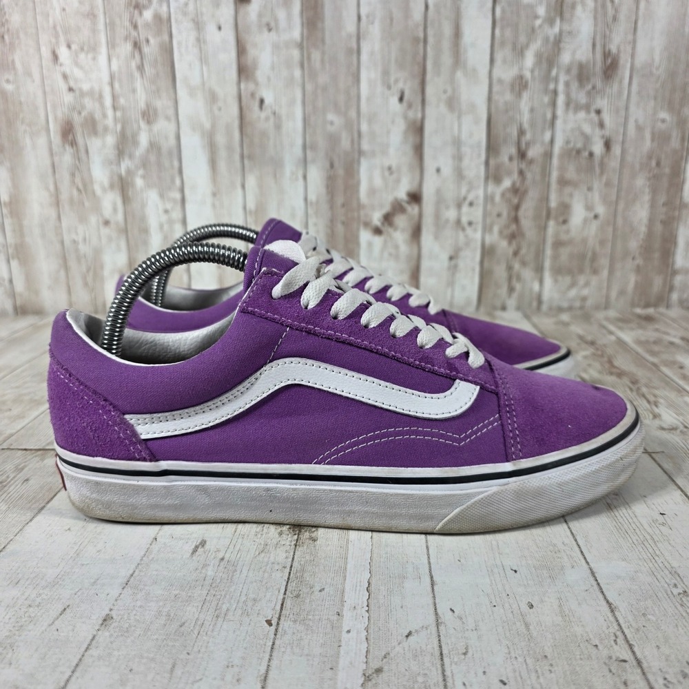Vans Old Skool Purple White Suede Canvas Low Top Skate Shoes Womens 9.5 Mens 8